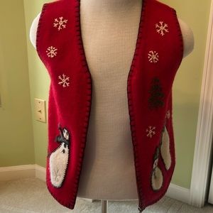 Coldwater Creek red snowman vest